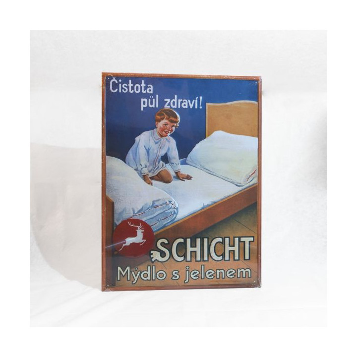 Schild  der lokalen Marke  - Mýdlo s jelenem - Čistota půl zdraví