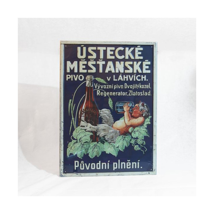 Schild  der lokalen Marke  - Ústecké měšťanské pivo